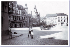 Der Markt um 1925, Blick aus der Schafbachstr.